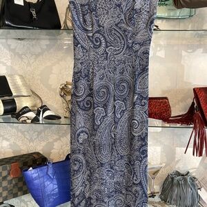 Etro Milano Blue Paisley Midi Dress – Size 42